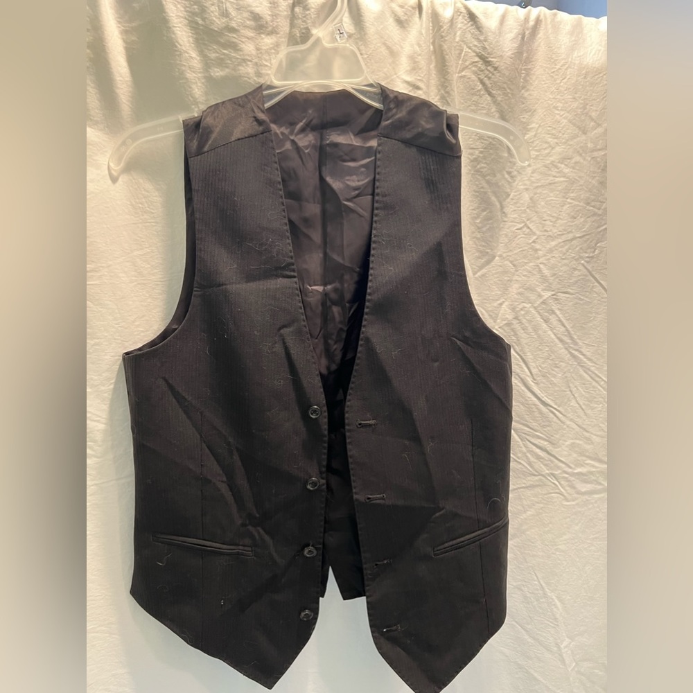 Gorgeous Marc Anthony Lined Wool Vest with Silver Back Closure Detail